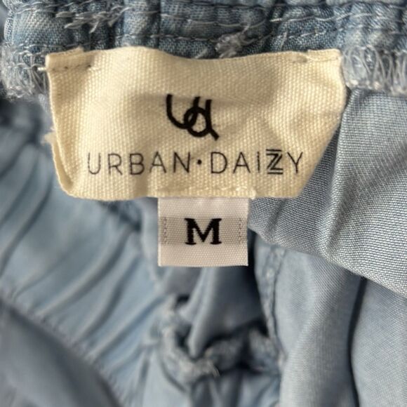 URBAN DAIZY High Rise Blue Tencel Jogger Pants with Cargo Pockets - Picture 10 of 12